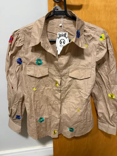 Camisa social nude TAM P