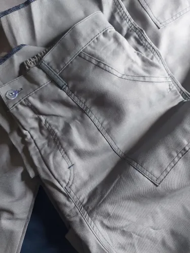 Calça De Brim 1/2 Elástico Cinza Uniforme Profissional