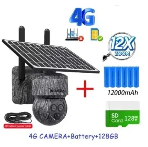 Câmara de segurança 4G bateria Longa duração Zoom 12x