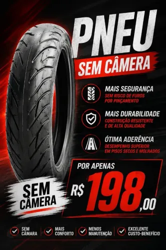 Pneu Traseiro sem câmera 90,90,18 Novo
