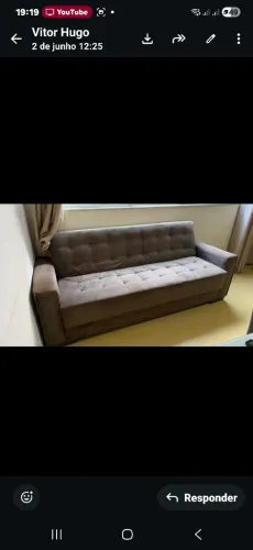 Sofá cama 2,20 X 1,15 (aberto)X 0,93, marrom