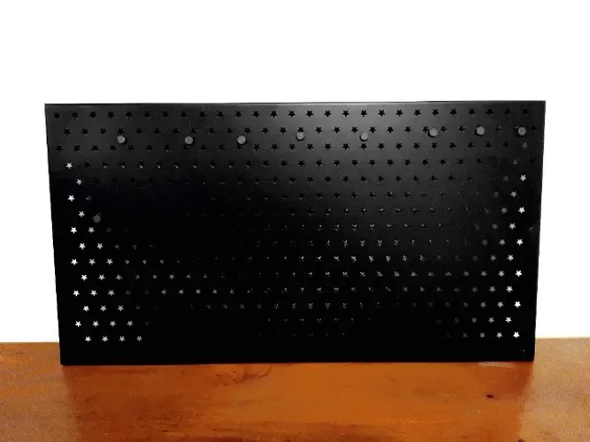 Mural Painel Magnético Metal Preto Estrelas Decorativo para Fotos Recados c Imãs