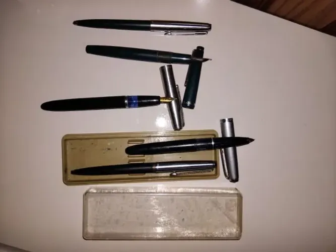 canetas johann faber e parker  antigas tinteiro e esferográfica