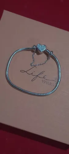 Pulseira vivara life coração cravejado tam 19