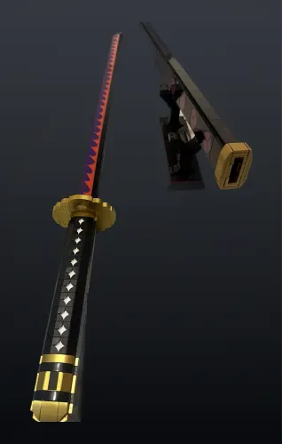 Espada Katana Shusui Zoro (One Piece) - Tamanho Real Bloco de Montar (Estilo Lego)