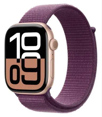 Apple Watch Series 10 GPS - 42 mm - Pulseira loop esportiva ameixa