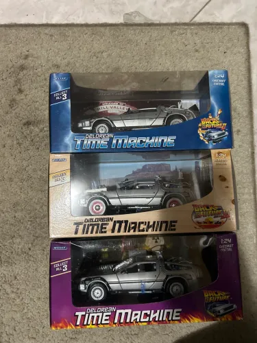 Trilogia da Coleção Welly 1:24 Back to the future delorean Time Machine