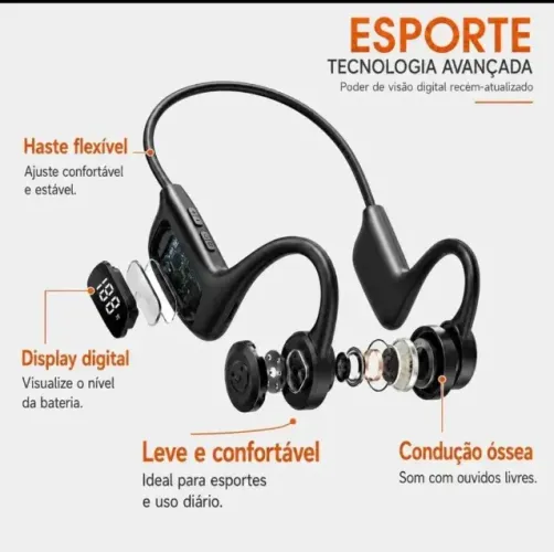 Fone De Ouvido Condução Óssea Fone Esportivo Bluetooth