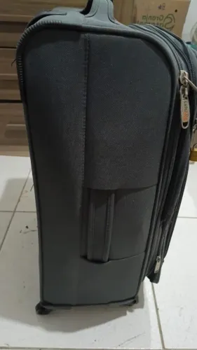 Mala Média 23 kg Poliéster 4 Rodas Zíper Safebag Bagaggio Marselha cinza