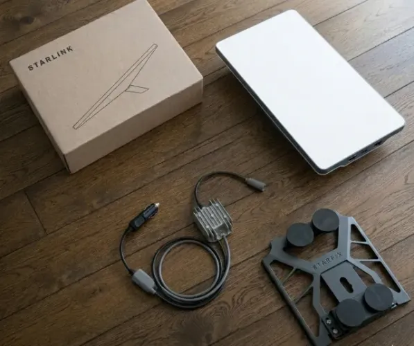 KIT STARLINK VEICULAR COMPLETO - SUPORTE SUPER ÍMÃ 88MM + FONTE 36V VEICULAR