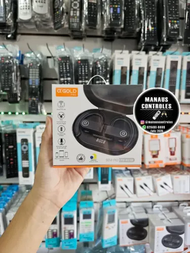 Fone Bluetooth A'Gold FNB21 Preto Esportivo À Prova D'Água Android<br>