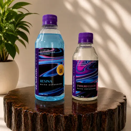 Resina Epóxi 500g Transparente e Brilhante para Madeira e Artesanato