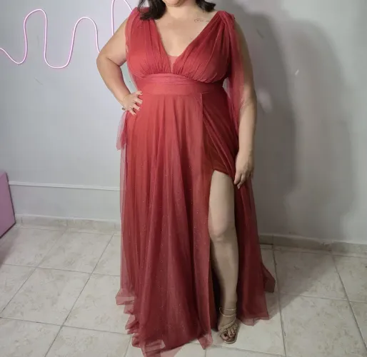 VESTIDO MADRINHA TERRA COTA PLUS SIZE