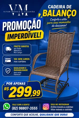 PROMOÇÃO DE CADEIRA DE BALANÇO 4 MOLAS