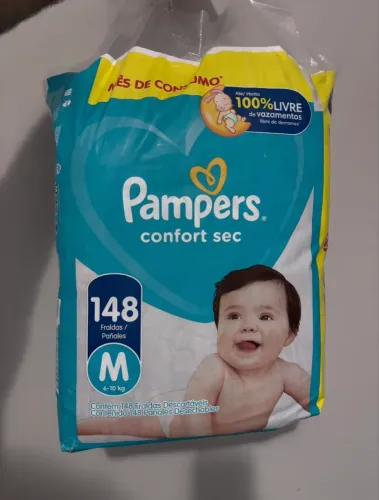 Fralda Fraldas Pampers Confort Sec, Tamanho M, 148 Unidades