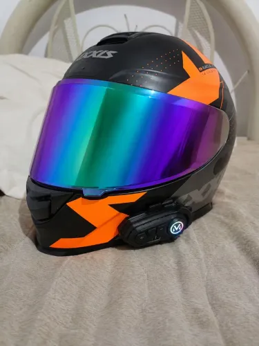 Capacete Axxis Eagle Diagon + Viseira Camaleão + Intercomunicador
