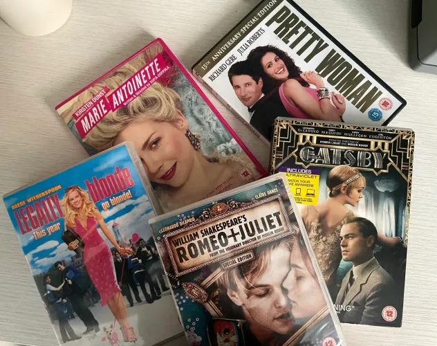Lote de dvds maria Antonieta legalmente loira pretty woman great gatsby romeo e Julieta