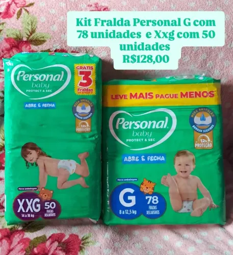Kit 2 pacotes de fralda Personal G com 78 e Xxg com 60