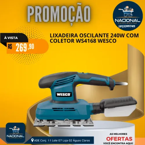 LIXADEIRA ORBITAL WESCO WS4168 240W - VELOCIDADE VARIÁVEL | ACABAMENTO PROFISSIONAL