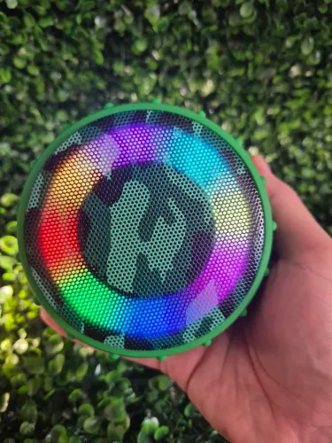 Caixinha de Som Bluetooth LED Camuflada Resistente a Água