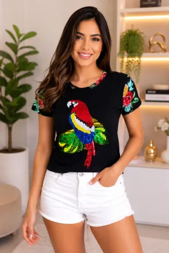 Blusa modelo baby look peça única