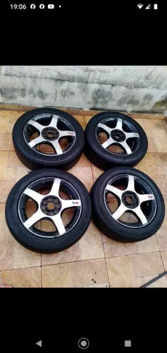 Jogo de roda esportiva aro 15 multifuro serve para Chevrolet Fiat e Ford