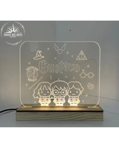 LUMINÁRIA PERSONALIZADA/Harry Potter/HP/Hogwarts/Led/Luminoso/Abajur de mesa/Decoração