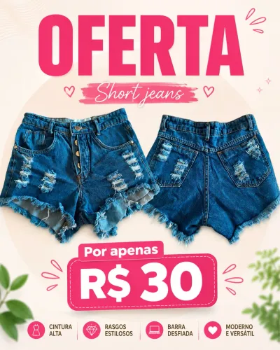 Short jeans semi novo