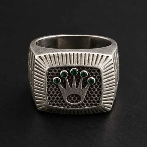 Prata 925 Anel Rolex 14G