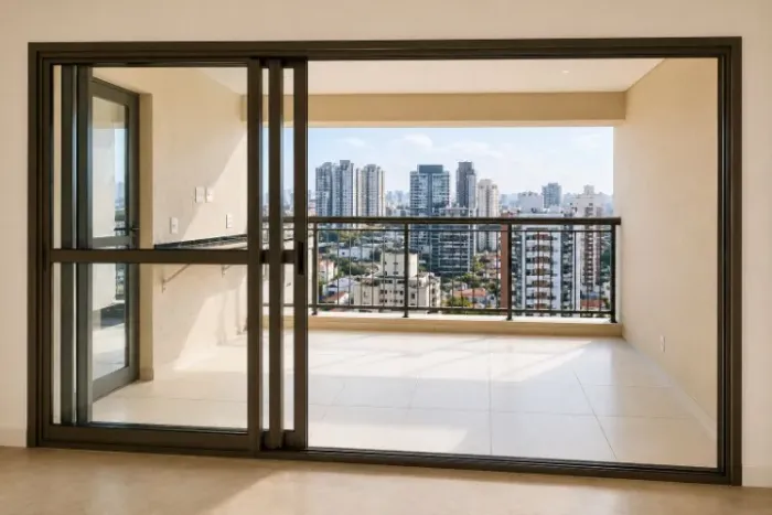 Porta balcão nova 3 folhas 4,35x2,16m todas correm