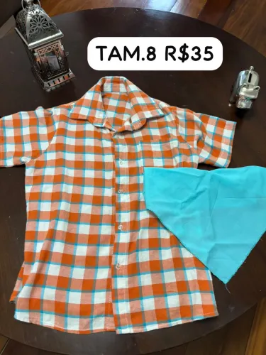 Blusa xadrez TAM.8 anos 