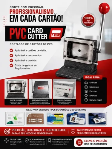 Cortador manual para cartões e crachás de PVC