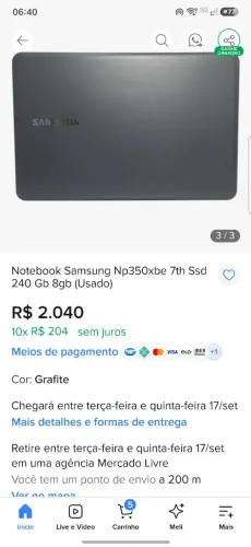 Nootbook core i5 samsung