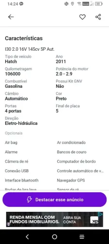 Hyundai I30 2.0 16V 145cv 5P Aut. 2012