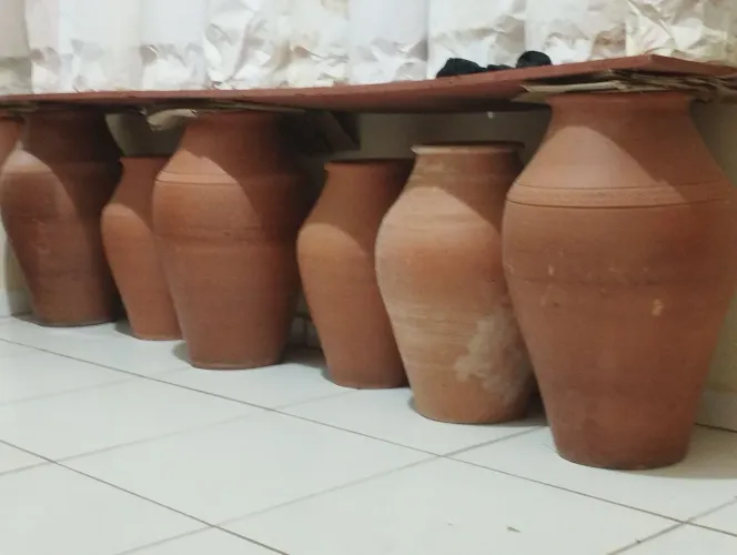 Conjunto vasos de barro