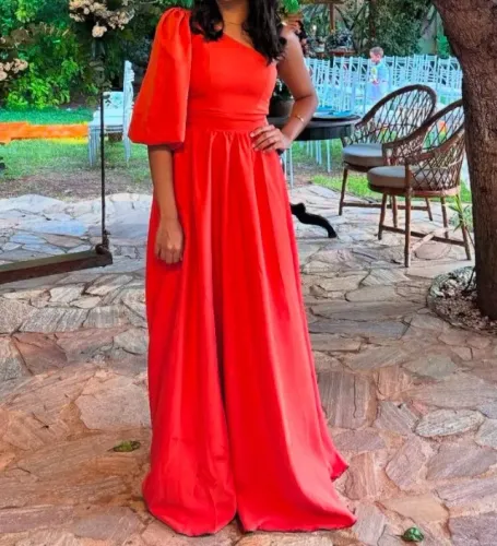 VESTIDO DE FESTA TERRA COTA