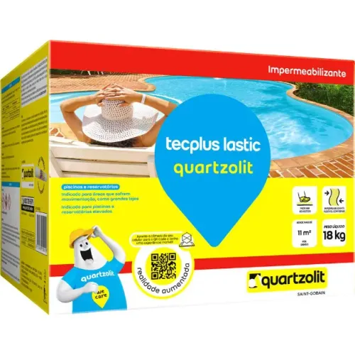 Impermeabilizante para áreas internas e externas, 18 kg, tecplus lastic QUARTZOLIT 