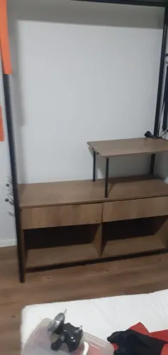 Guarda Roupa Solteiro Closet 2 Gavetas Preto/Demolição
