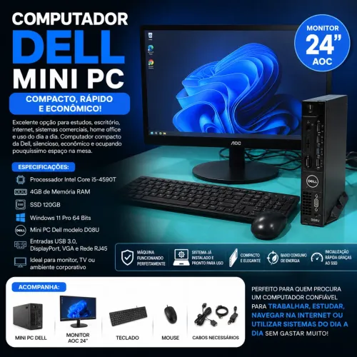 Computador Dell Mini PC - Compacto, Rápido e Econômico!