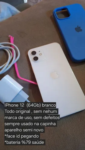 ÍPHONE 12 branco Semi novo 64gb