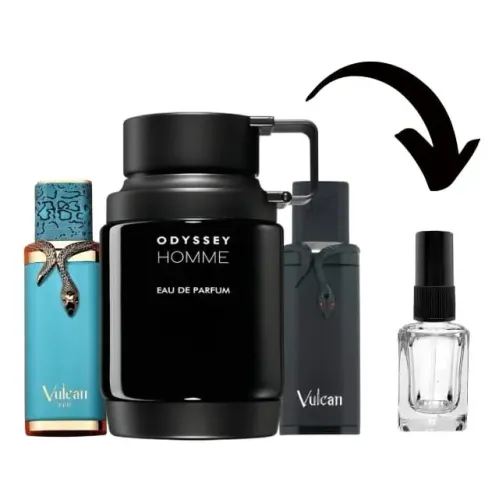 Kit 3 decants 10 ml cada odyssey homme + vulcan feu + vulcan black 