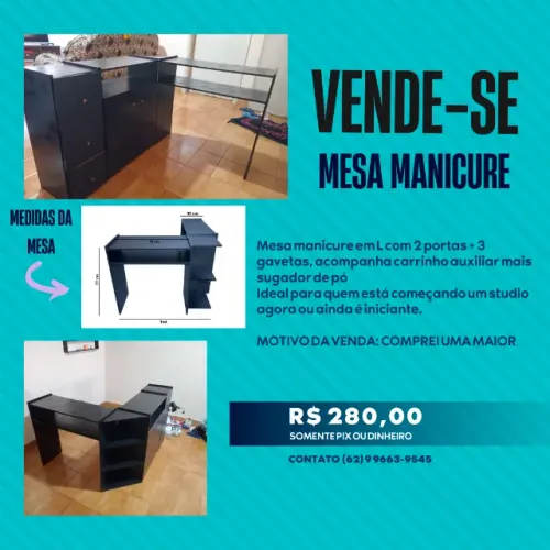 Mesa manicure em L