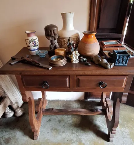 Mesa de escritório Escrivaninha de madeira com Duas gavetas