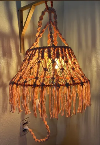 Lustre pendente macrame