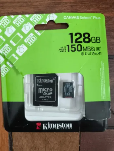 Cartão de Memória Micro SD Kingston 128GB Classe 10 Adaptador SD Original