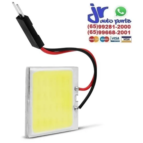 Placa LED Cob 24 Pontos Pingo T10 Torpedo 5W 12V Luz Interna Teto Porta-Malas
