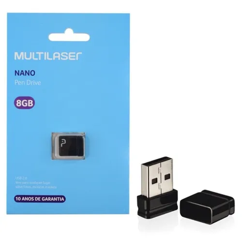 Pendrive Nano 8GB PD053 Multilaser Preto