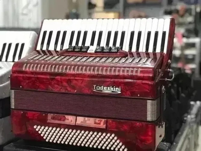 Acordeon 120 baixos Todeskini Todeschini 120 + Estojo + Alça Novo Lj Oficial