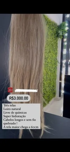 Vendo telas de cabelo liso e loiro natural