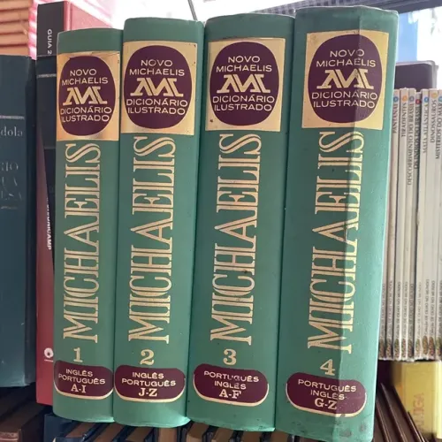 Novo Michaelis dicionário ilustrado português inglês 4 volumes completo capa dura